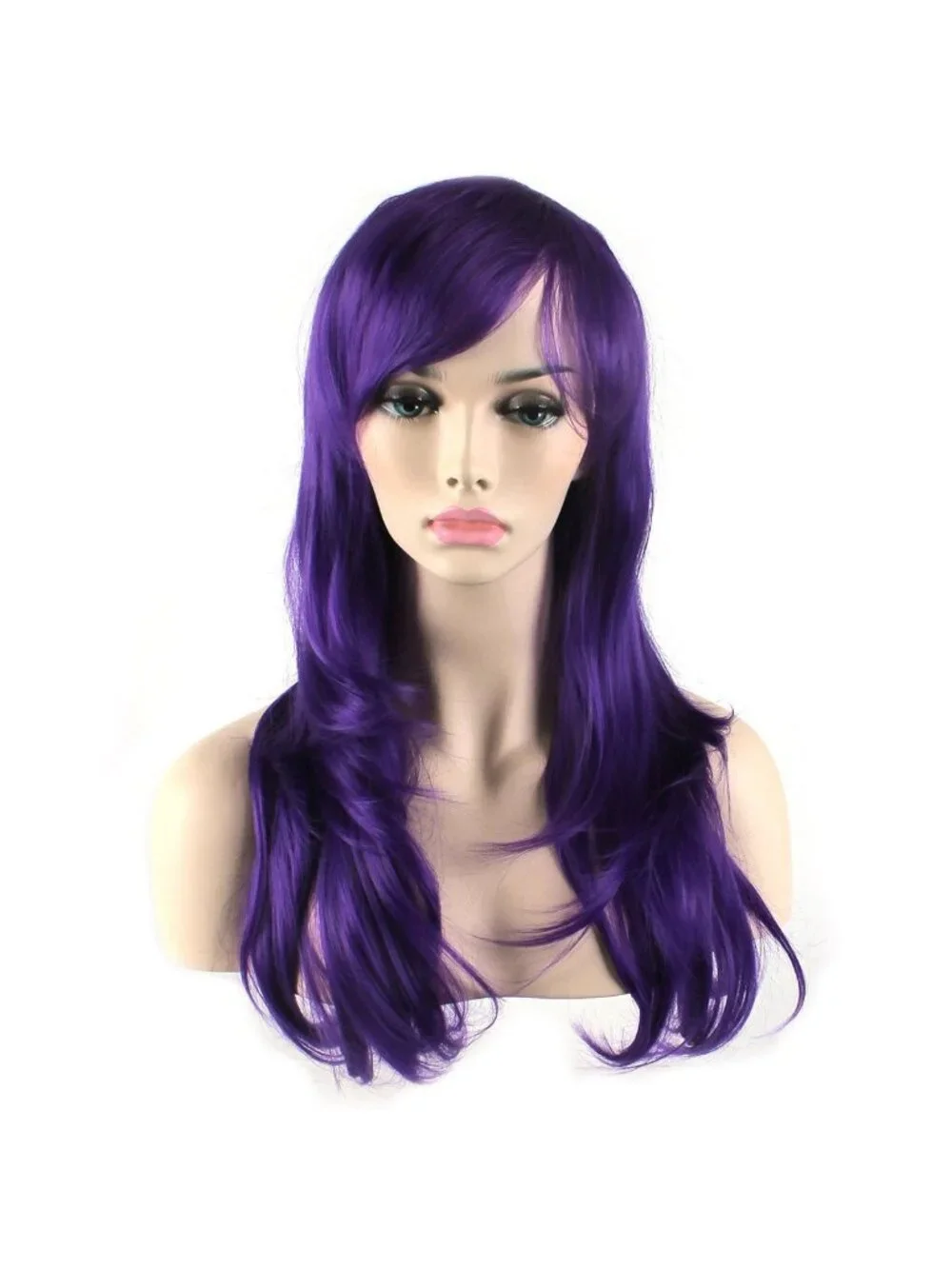 Women's Purple 28 Inch Classic Long Synthetic Wavy Cosplay Curly Hair Wigs